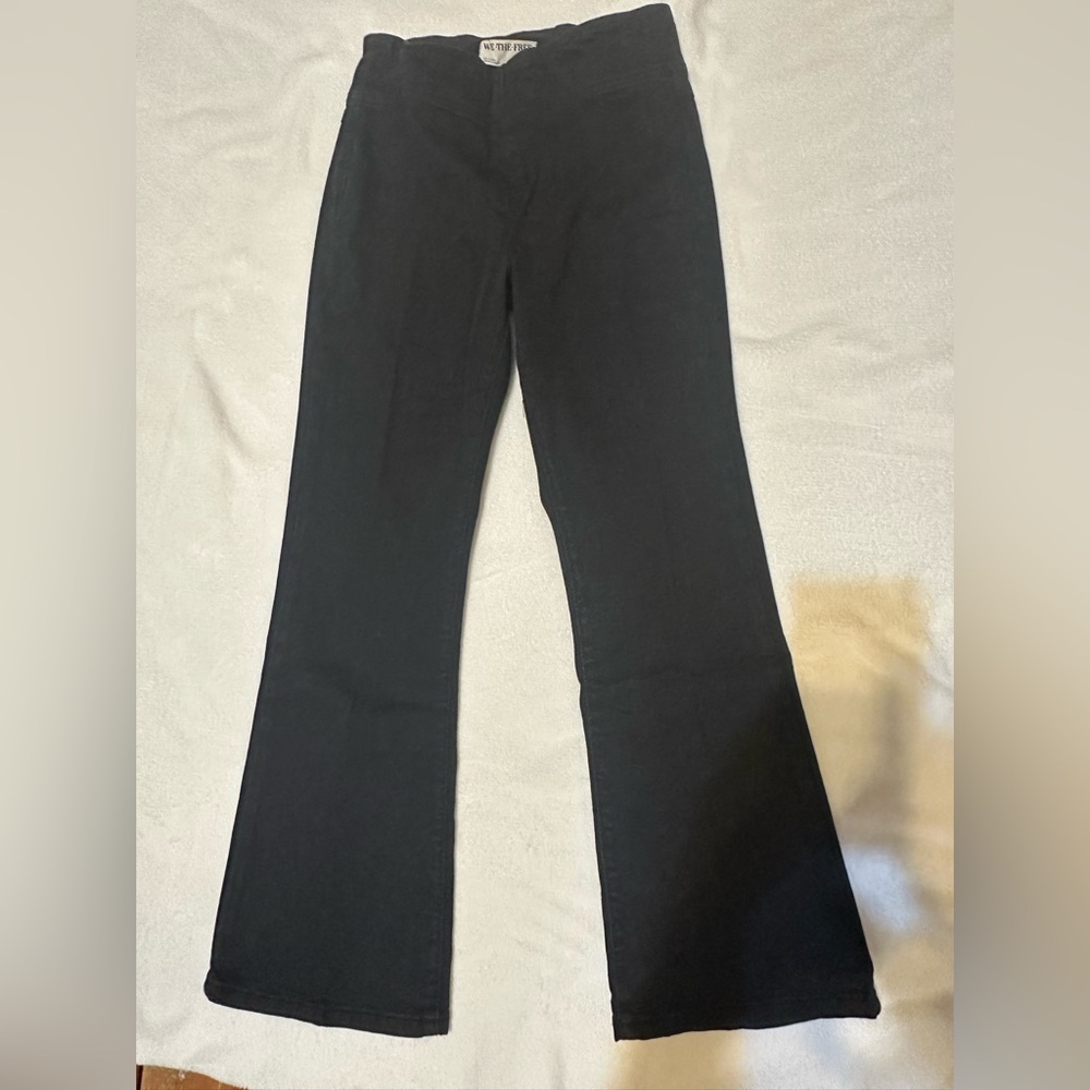 Free People - We The Free Black Pull-On Cropped Flare Jeans Size XS